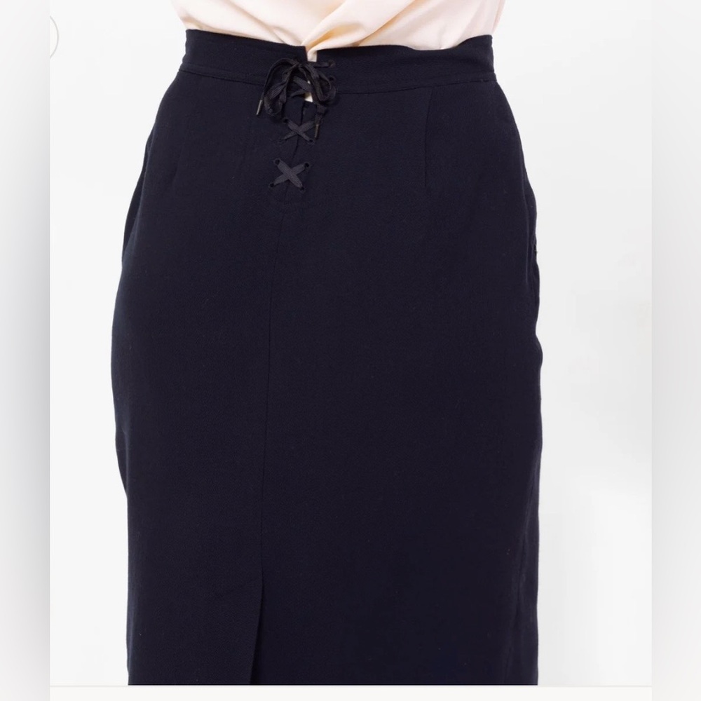 Ralph Lauren Navy Wool Midi Sailor Skirt - Picture 2 of 5